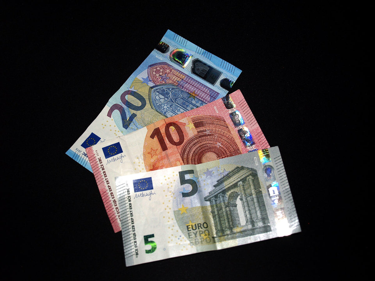 Eurobankbiljetten van 5, 10 en 20 euro